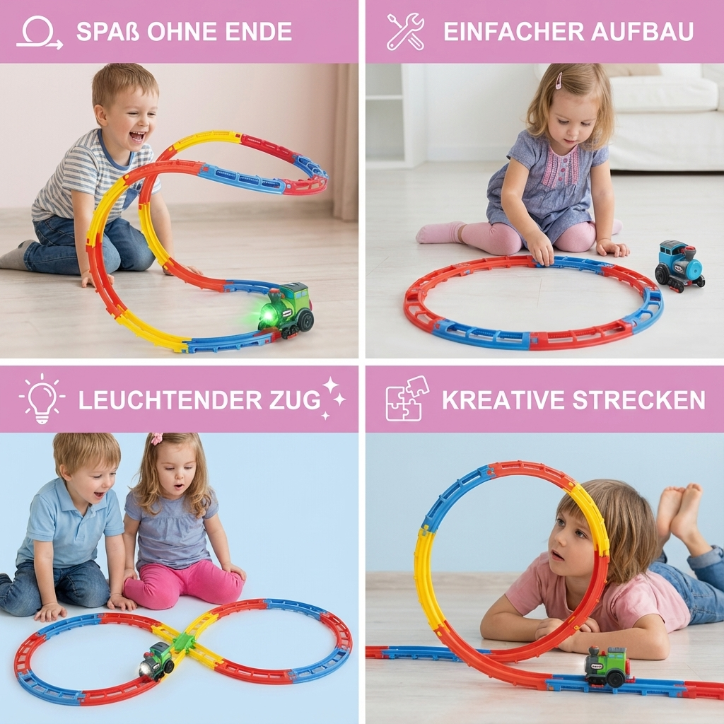 Toy roller coaster with train
