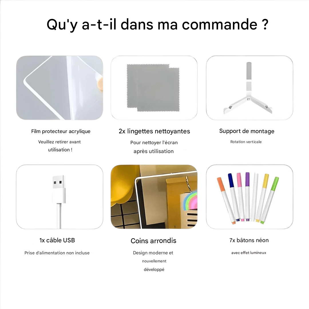 LED Drawing Board – Reusable Writing Tablet with Light Pen