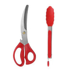 GrillProfi Edelstahl Scheren- und Clip-Set für BBQs | 24x8,7 cm & 27x3,5 cm