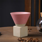Large Ceramic Coffee Cup with Tapered Seam Base - Mug and Coaster Set