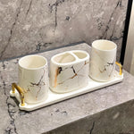Stilvolles Badezimmer-Set aus Keramik für modernes Wohnen