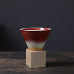 Large Ceramic Coffee Cup with Tapered Seam Base - Mug and Coaster Set