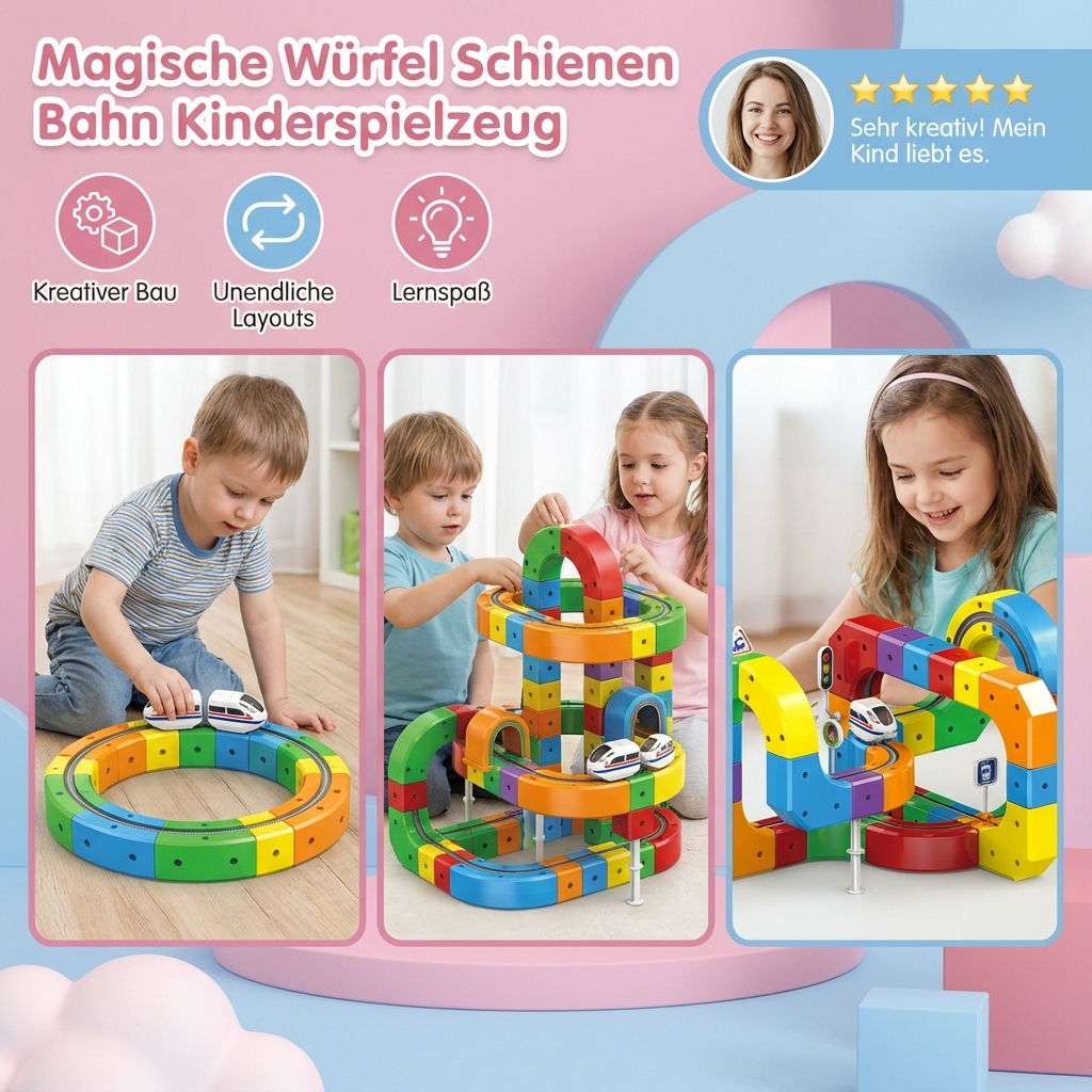 Toy Railway with Magical Cubes for Children