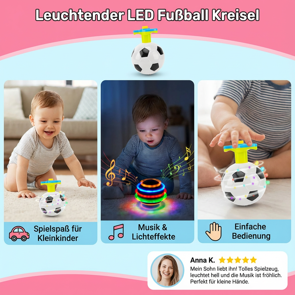 LED Football Spinning Top with Light Effect