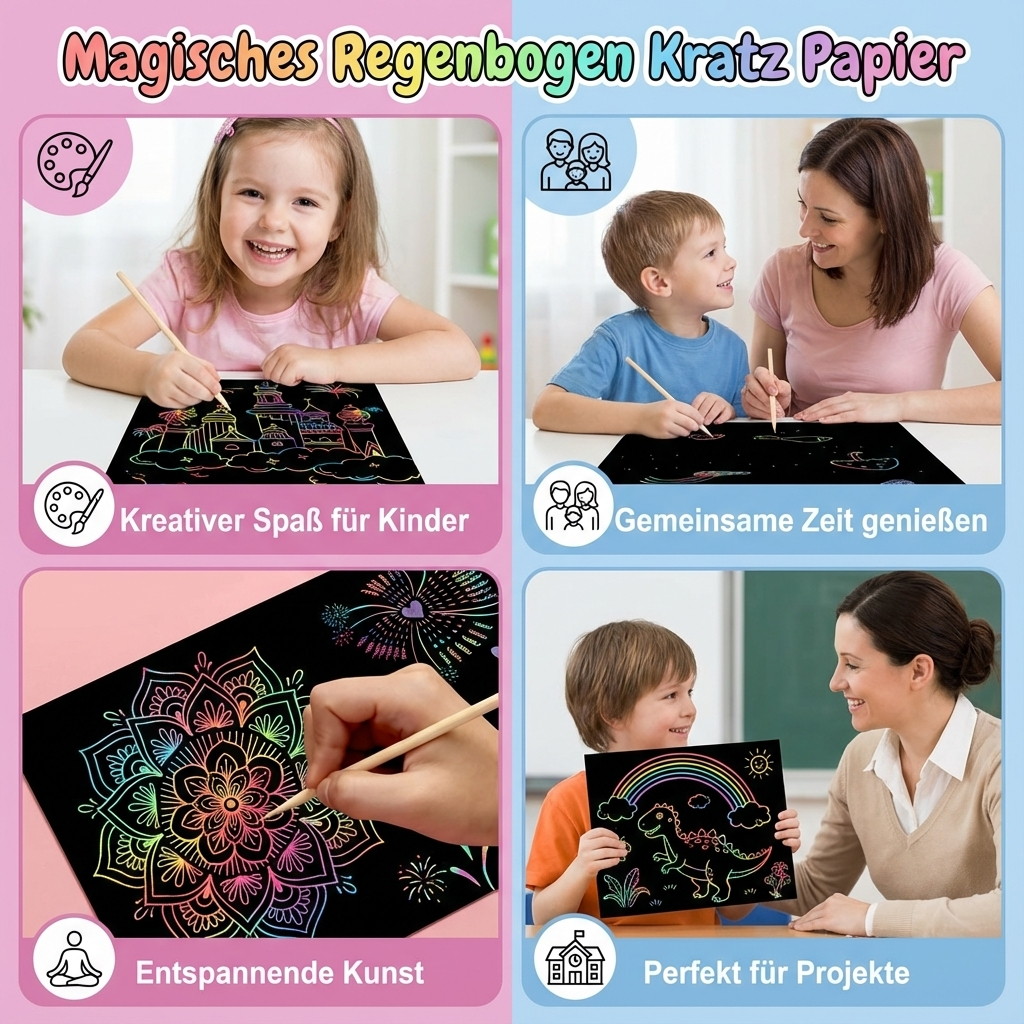 Rainbow Scratch Paper for Creative Artworks
