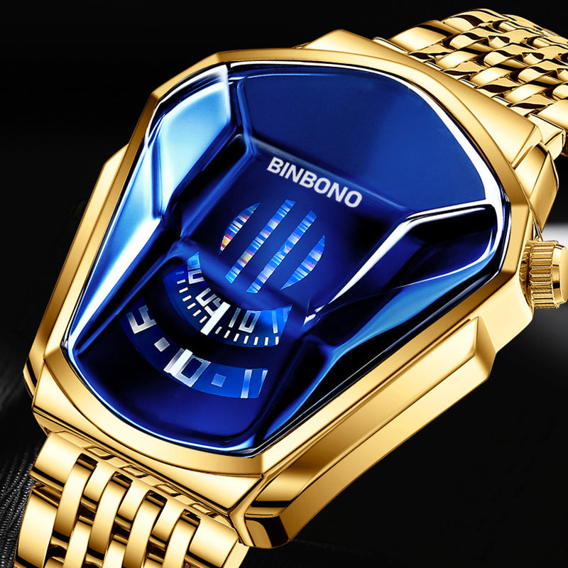 Elegant Men's Quartz Wristwatch with Diamond Surface
