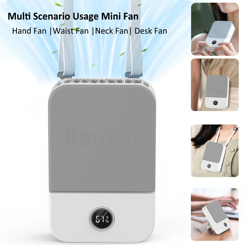 FlexiCool Mini Ventilator | Tragbares 3-in-1 Design | 2000 mAh Akku | USB-C Schnellladung