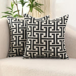 2-Piece Set of Geometric Jacquard Pillow Covers with Hidden Zipper – Stylish Cushion Cases for Your Home