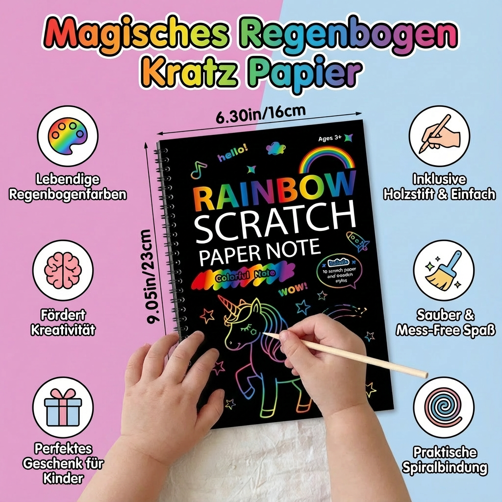 Rainbow Scratch Paper for Creative Artworks