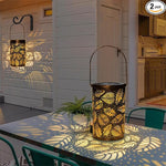 Solar Garden Lantern with Sunflower Motif