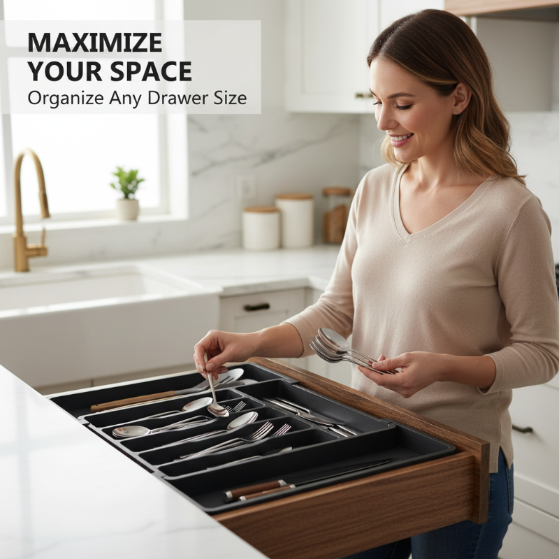 Adjustable Cutlery Drawer Organizer – 33–57 cm