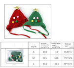 Pet Christmas hat with fluff and gold trim
