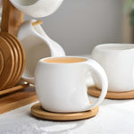 Ceramic Coffee Cup Set with Saucer and Stand – Decorative for Home and Cafe