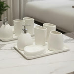 Elegant Bathroom Set with Soap Dispenser and Tumblers