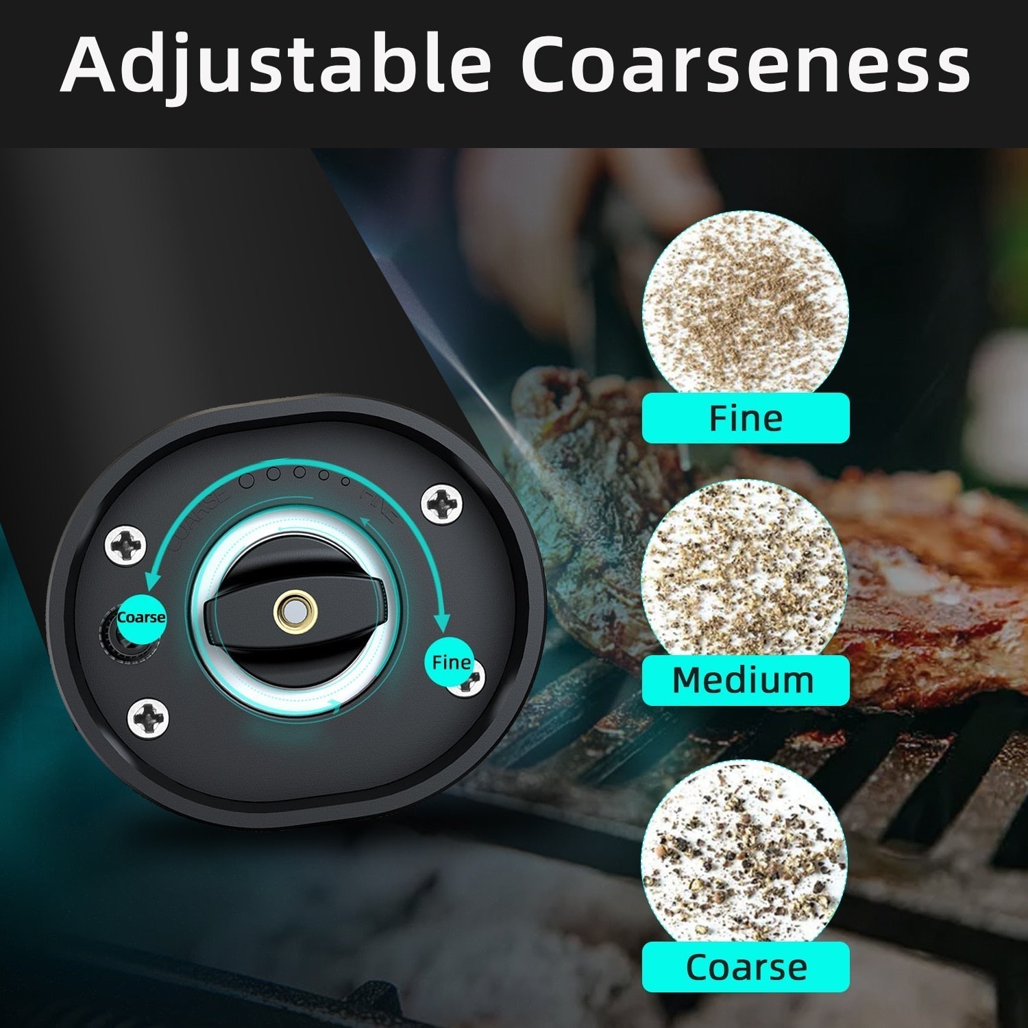 Electric Automatic Pepper and Salt Grinder with LED Lighting