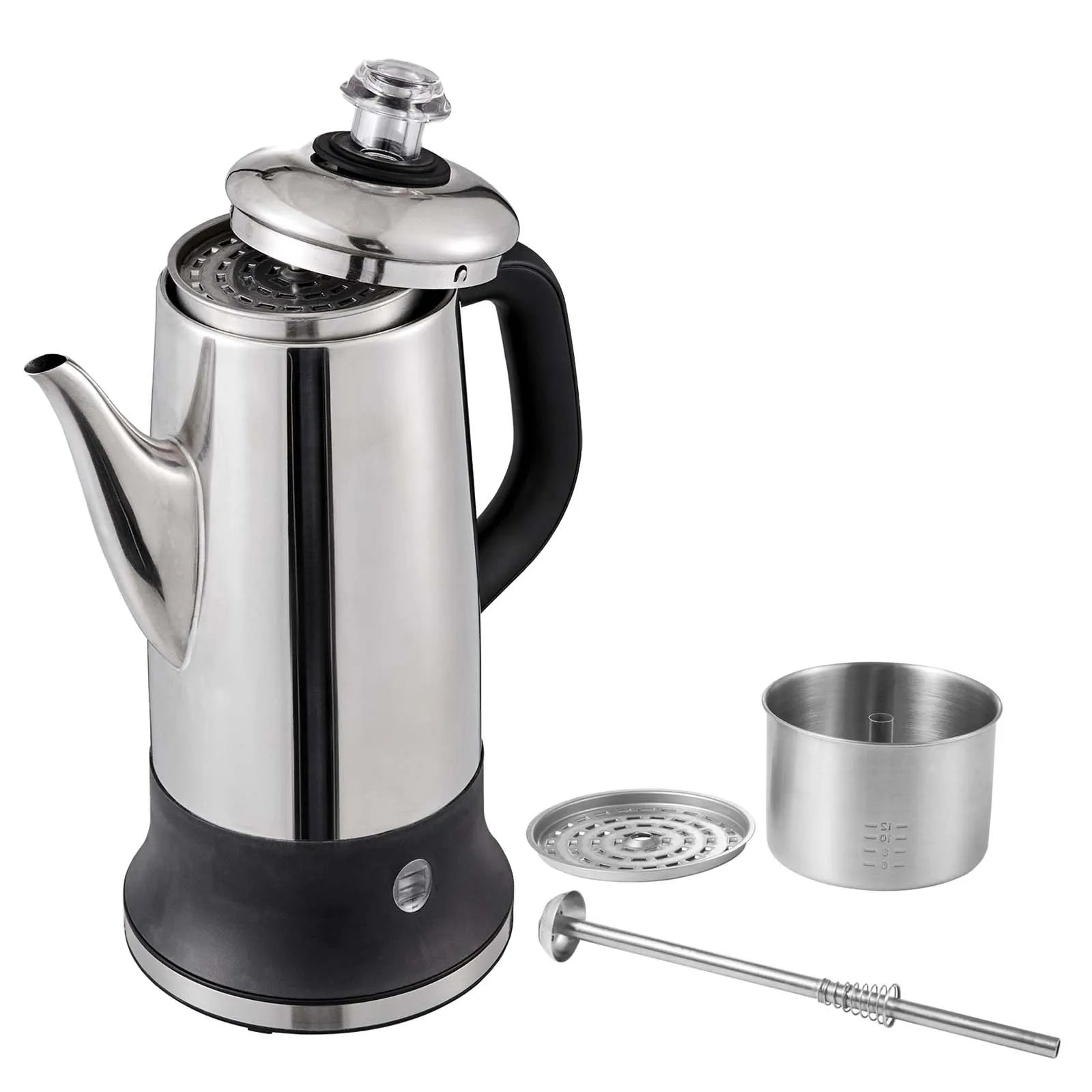 Electric Stainless Steel Coffee Maker with Keep-Warm Function