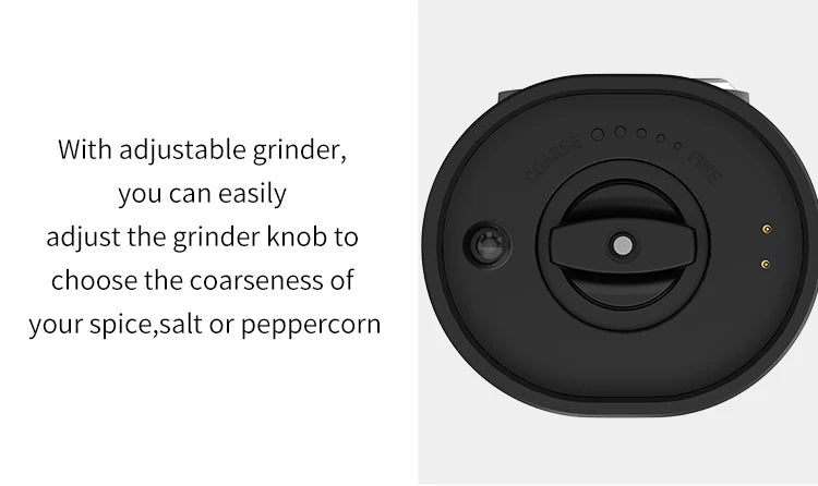Automatic Spice Grinder Set with USB Rechargeable - Salt and Pepper Mill