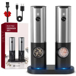 Automatic Spice Grinder Set with USB Rechargeable - Salt and Pepper Mill