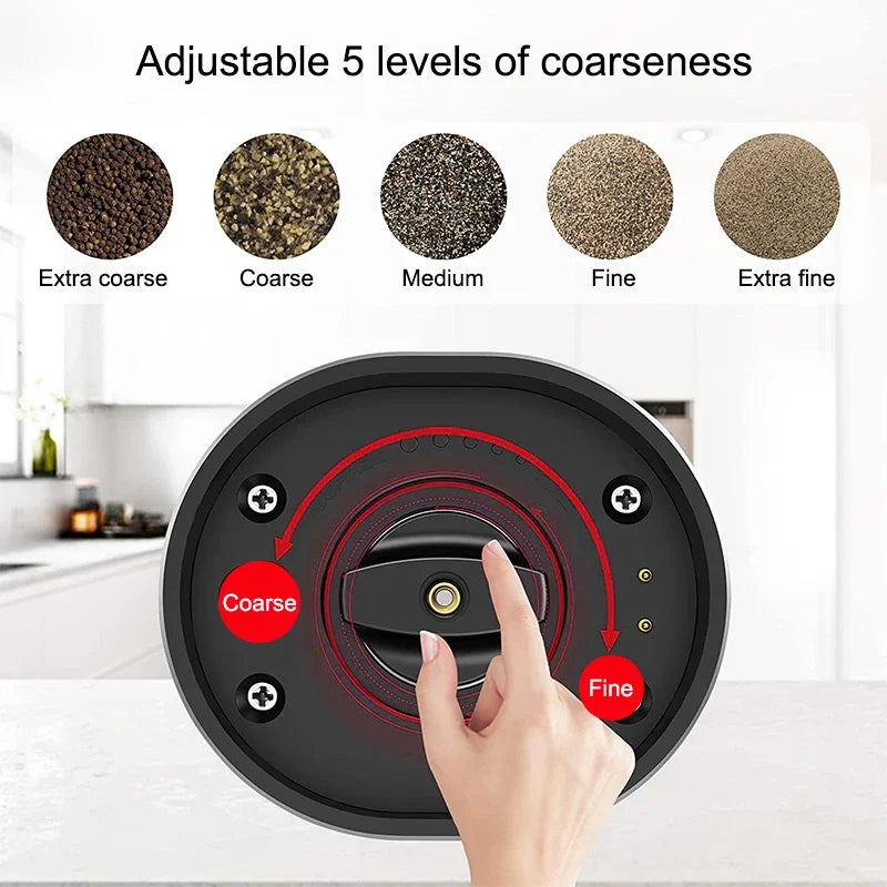 Automatic Spice Grinder Set with USB Rechargeable - Salt and Pepper Mill