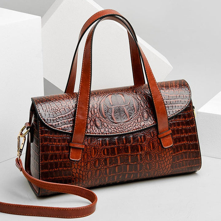 Elegant Crocodile-Embossed Shoulder Bag for Women