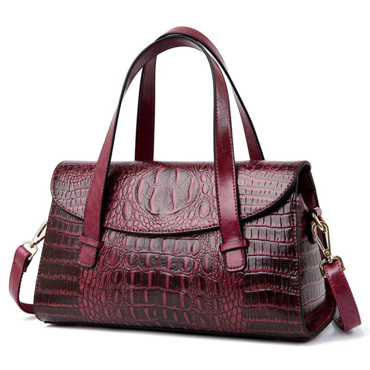 Elegant Crocodile-Embossed Shoulder Bag for Women