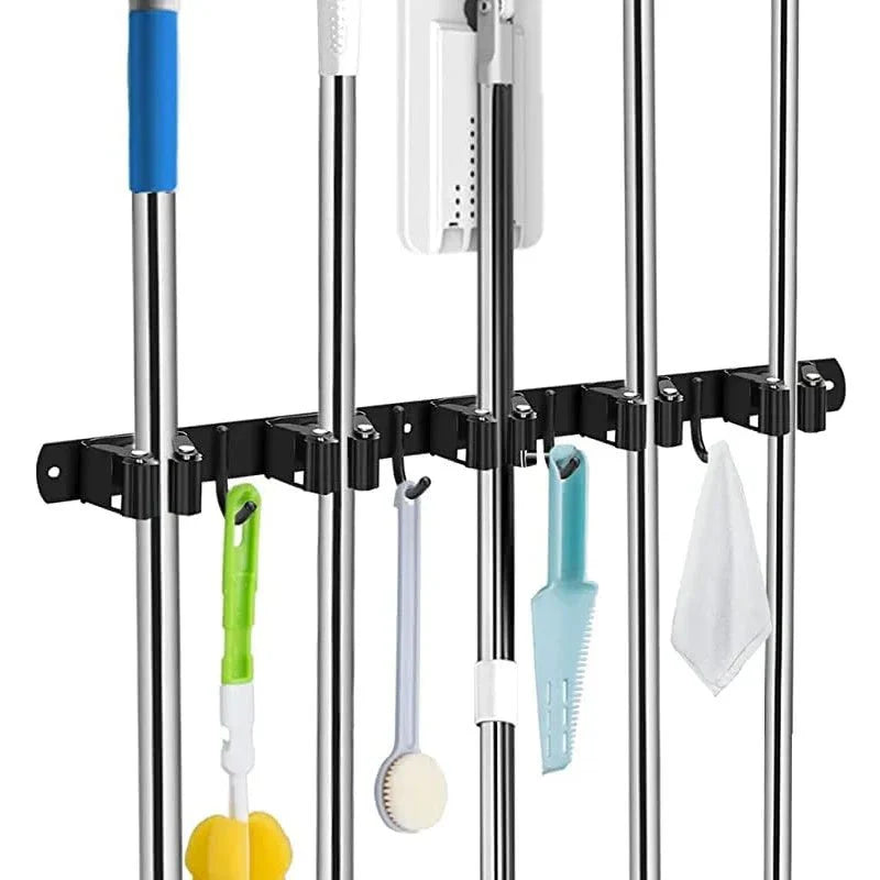 Stable wall organizer for garden tools made of stainless steel