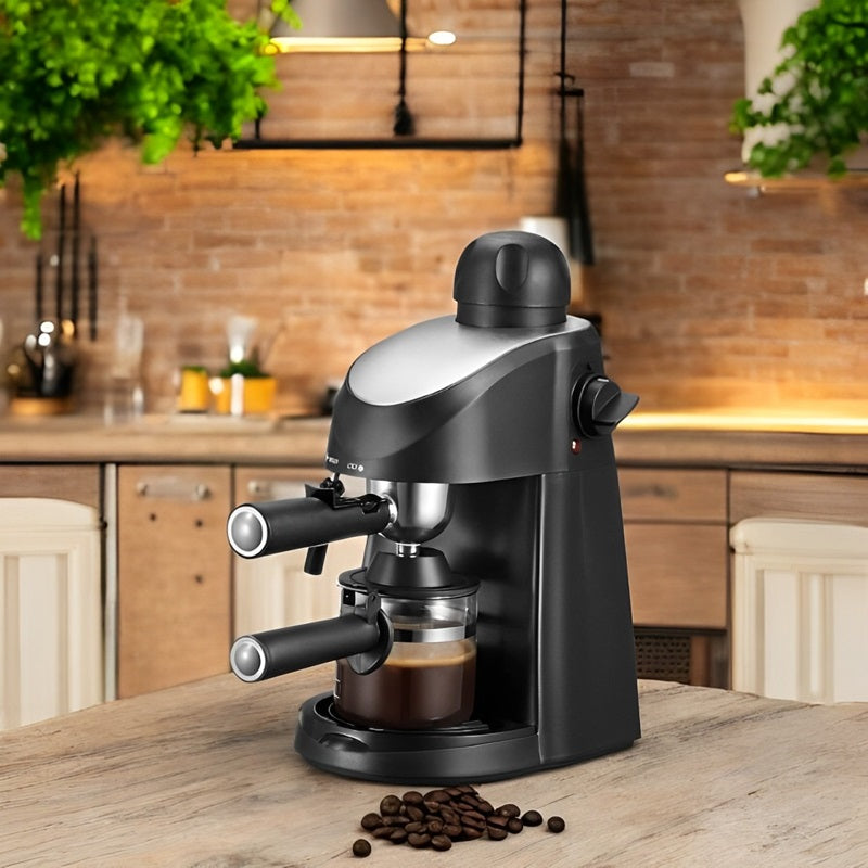 Espresso machine with 3.5 bar and integrated steam wand