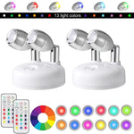 SmartLight Duo | Set of 2 Wireless LED Lights with Remote Control | RGB Color Change & Timer | Flexible for Creative Accents