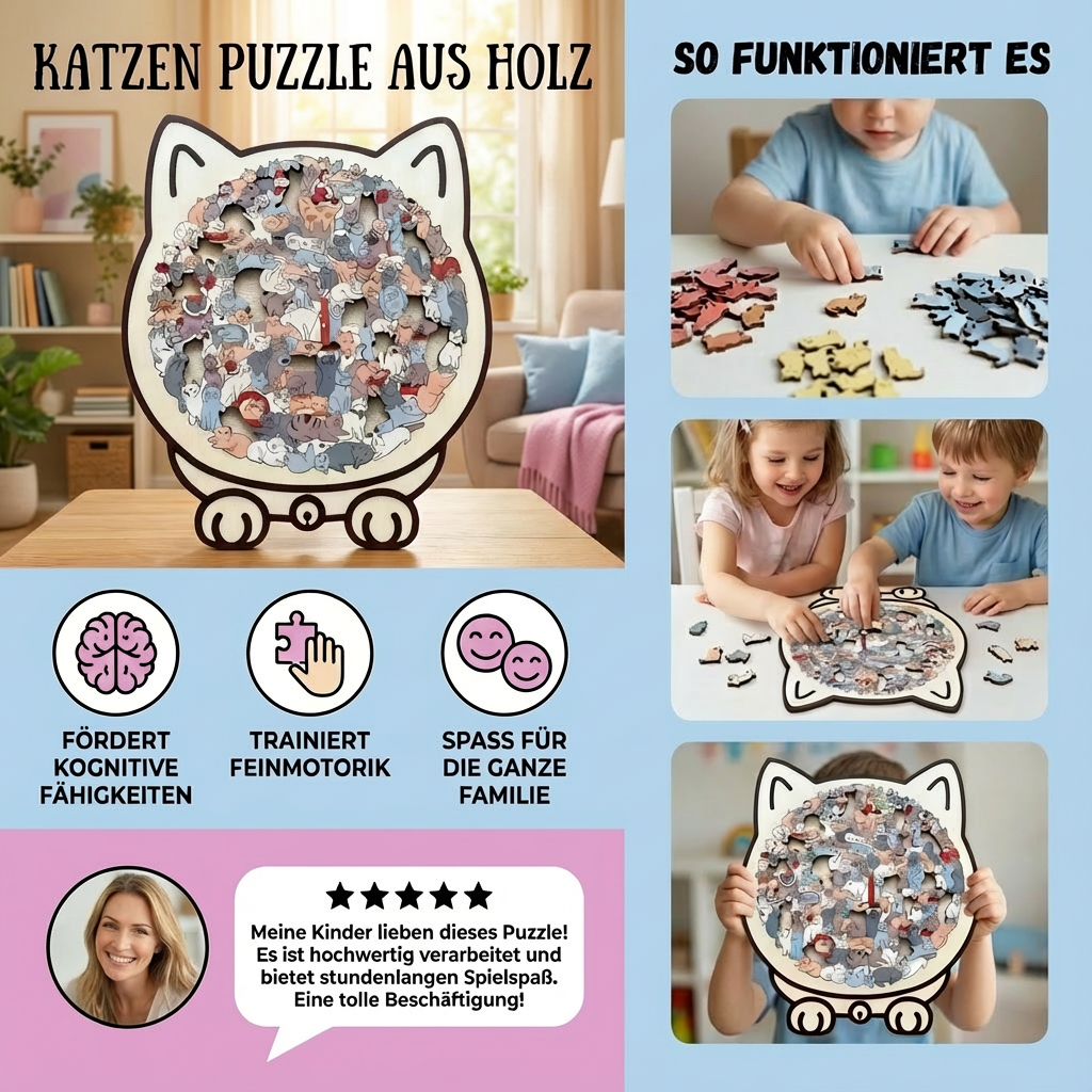 Wooden puzzle for cats