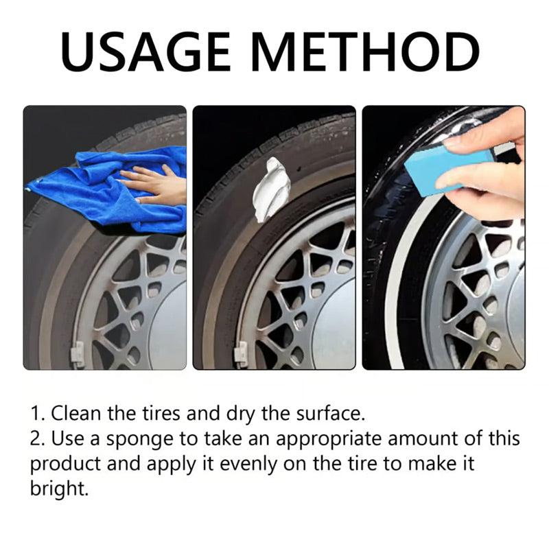 Tire care wax for brilliant shine and long-lasting protection