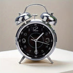 Classic metal alarm clock with bell top for punctual awakening