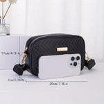 Black sequinned padded PU cross body bag with detachable strap