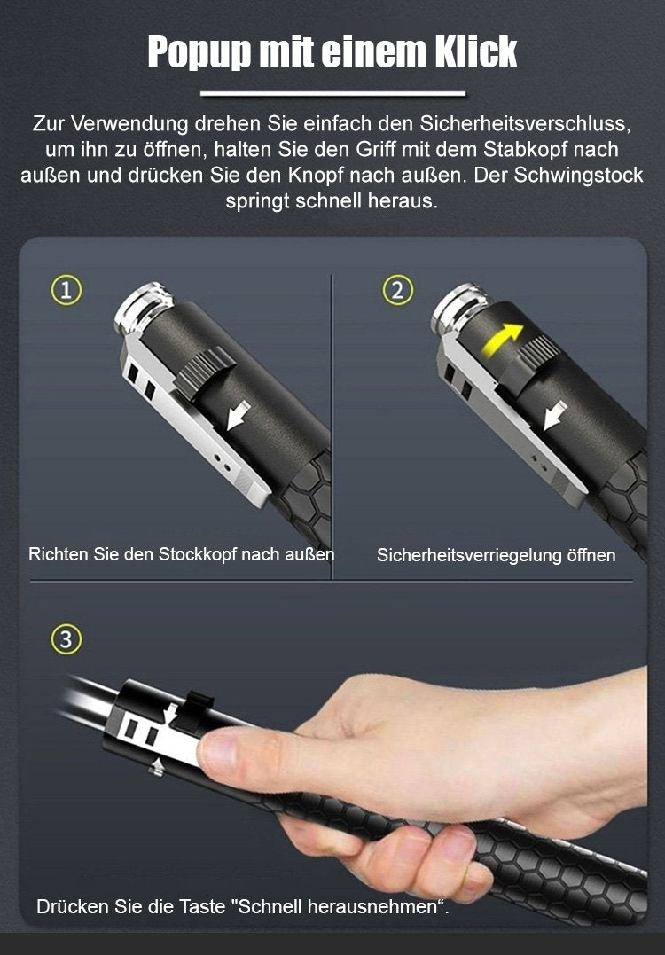 Automatic telescopic steel baton