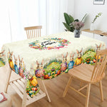 Festlicher Tischläufer für Ostern | Charmante Hasen- und Blumenmuster