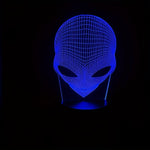 3D Alien Lamp with LED Color Lighting and Touch Control