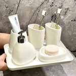 Elegant Bathroom Set with Soap Dispenser and Tumblers