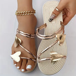 Elegant sandals with heart appliqués and metallic straps