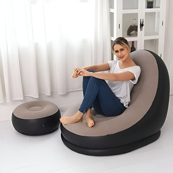 Inflatable Lounge Chair with Footrest – Indoor & Outdoor Relaxation