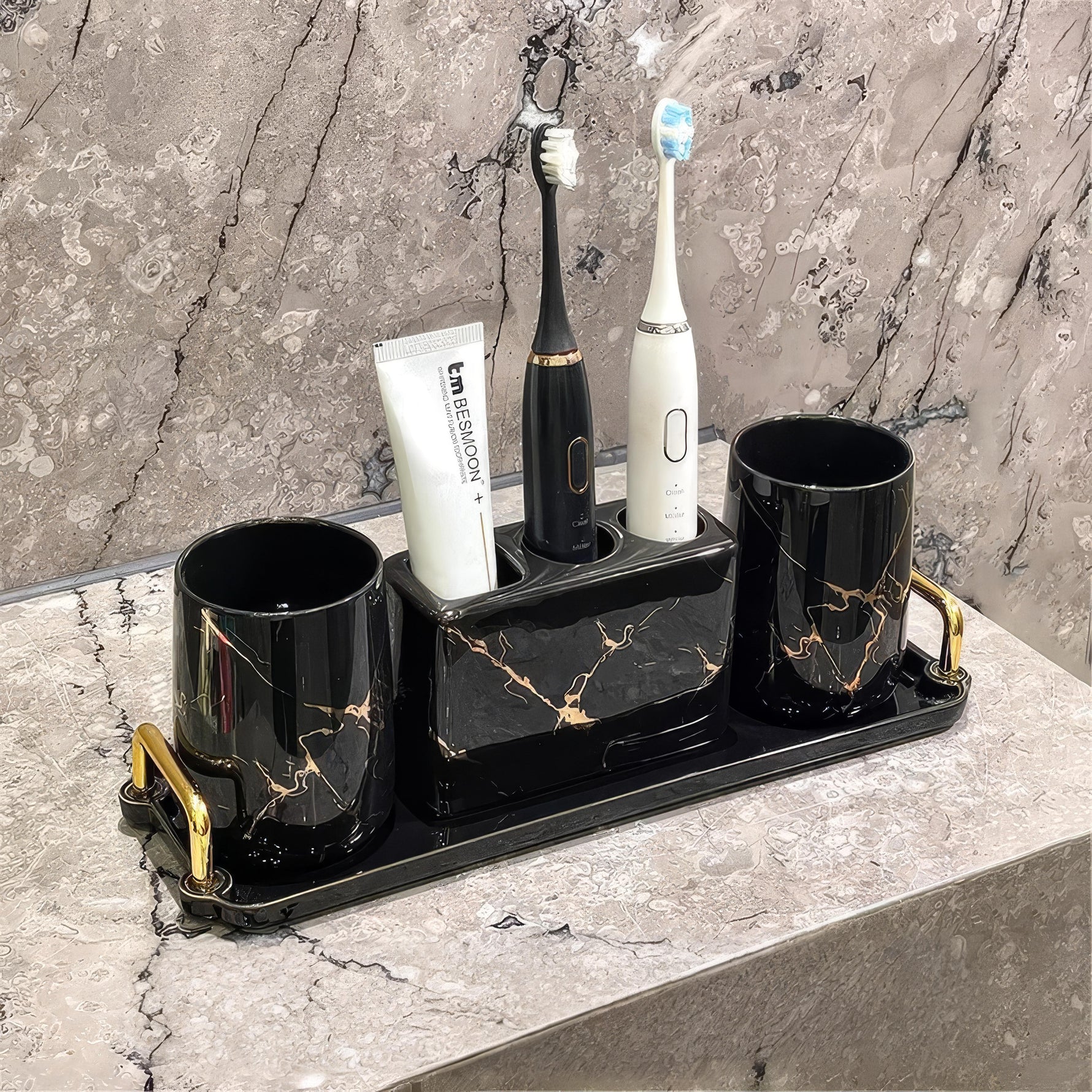Stilvolles Badezimmer-Set aus Keramik für modernes Wohnen