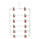 Platzsparender Hosenorganizer aus Edelstahl mit 12 Clips