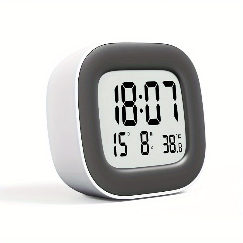 Compact digital clock with temperature display
