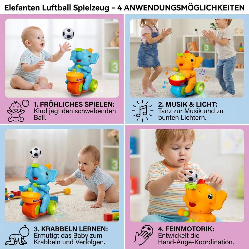 Elephant-shaped balloon toy