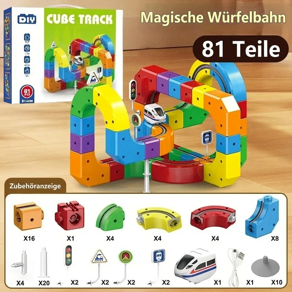 Toy Railway with Magical Cubes for Children