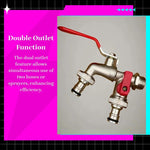 Double stainless steel faucet with two outlets