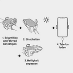 Kraftvolles Fahrradlicht mit Powerbank & Smartphone Halterung