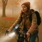 Kraftvolles Fahrradlicht mit Powerbank & Smartphone Halterung