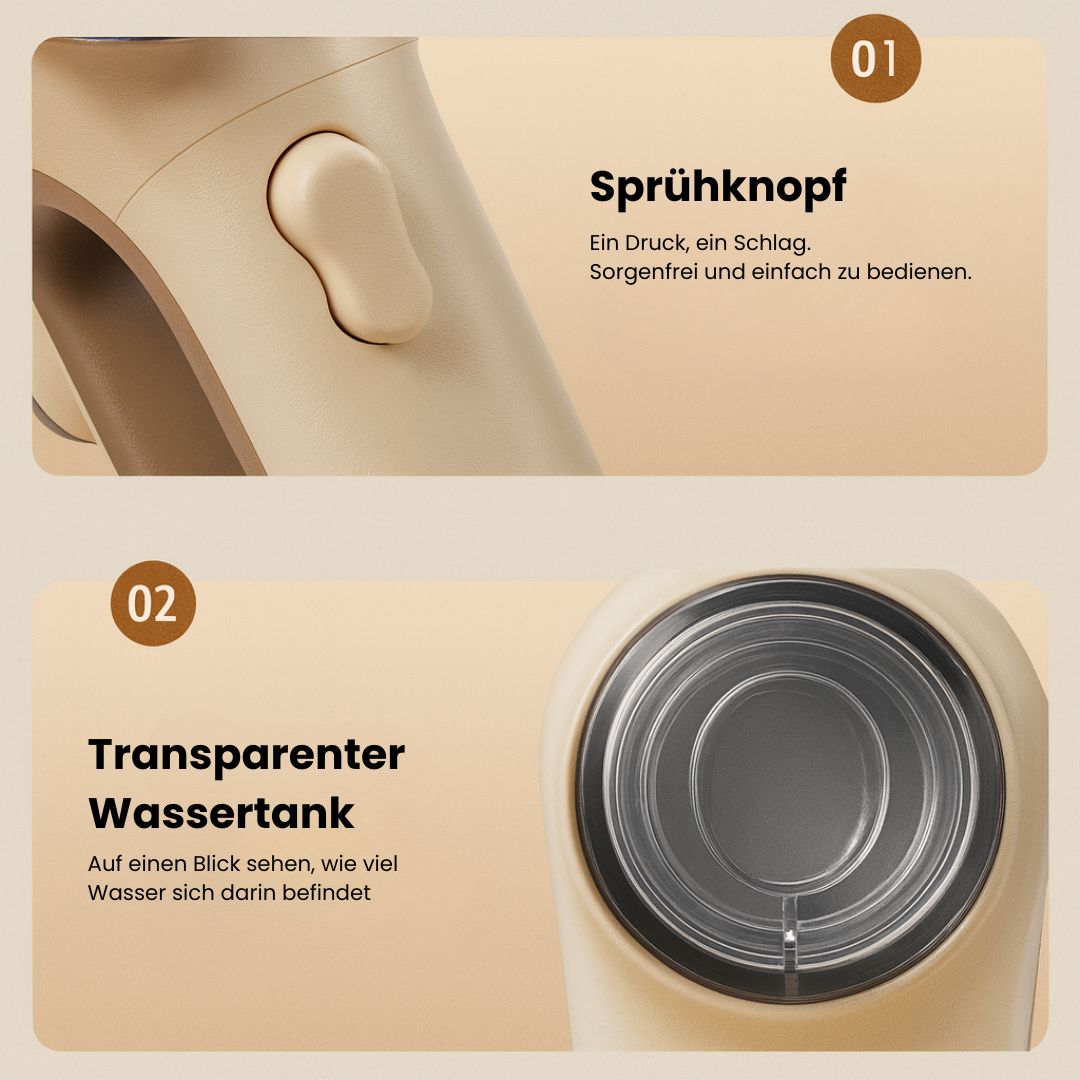 Kompakter Handdampfbügler für faltenfreie Kleidung