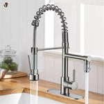 360° Stainless Steel Kitchen Faucet with Pull-Out Spray Spout