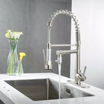 360° Stainless Steel Kitchen Faucet with Pull-Out Spray Spout
