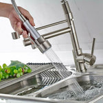 360° Stainless Steel Kitchen Faucet with Pull-Out Spray Spout